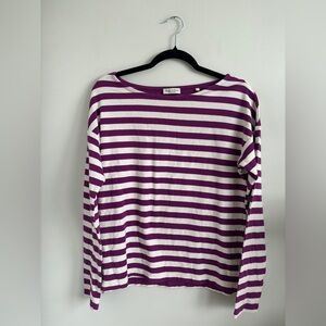 Striped Purple and White Women's Top